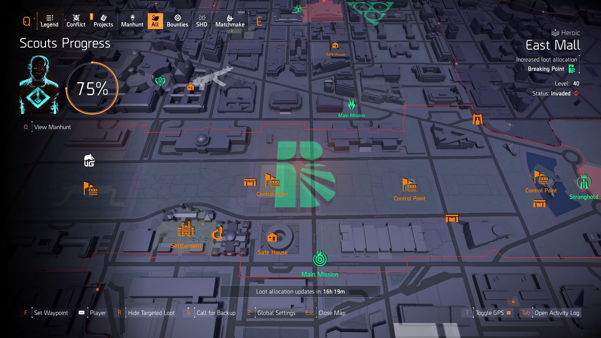 Take over all the Control Points in East Mall (Image via Sportskeeda Gaming || Ubisoft)